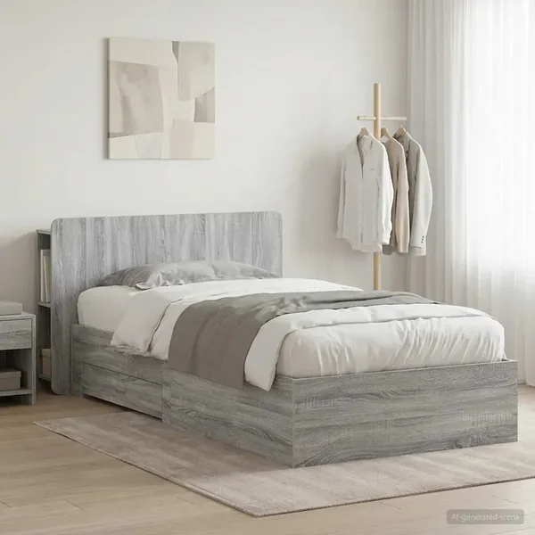 Cadre de lit avec rangement Sonoma gris 80 x 200 cm