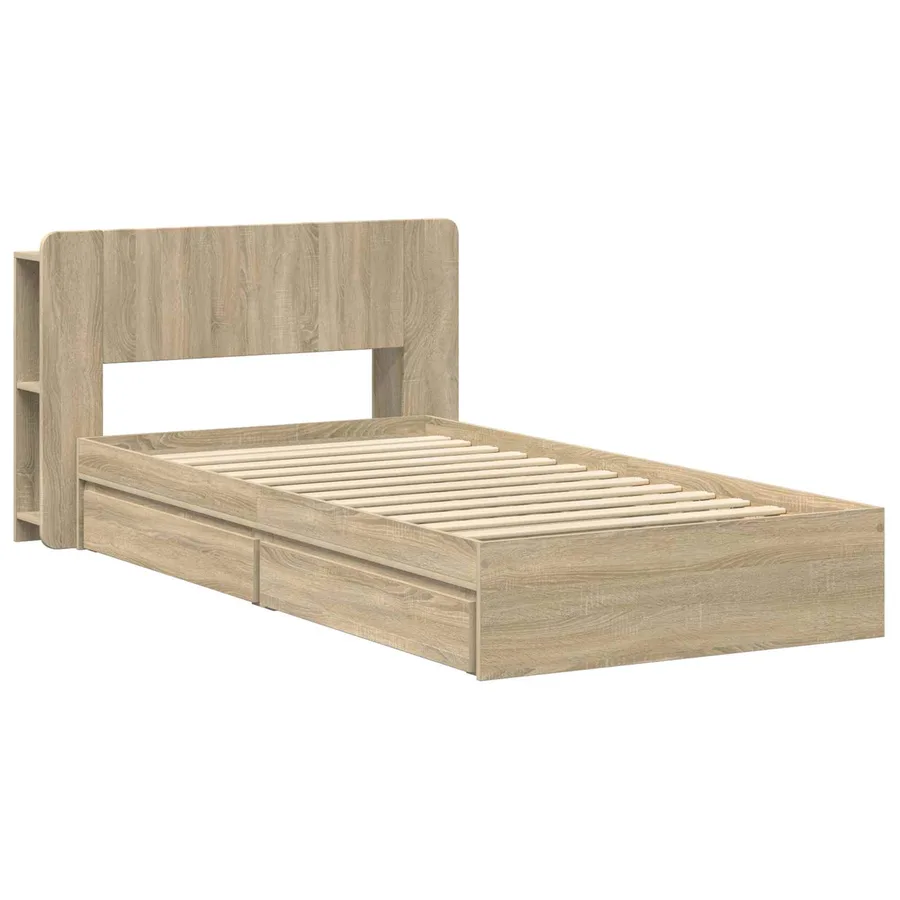 Cadre de lit avec rangement Chêne Sonoma 75 x 190 cm - 3
