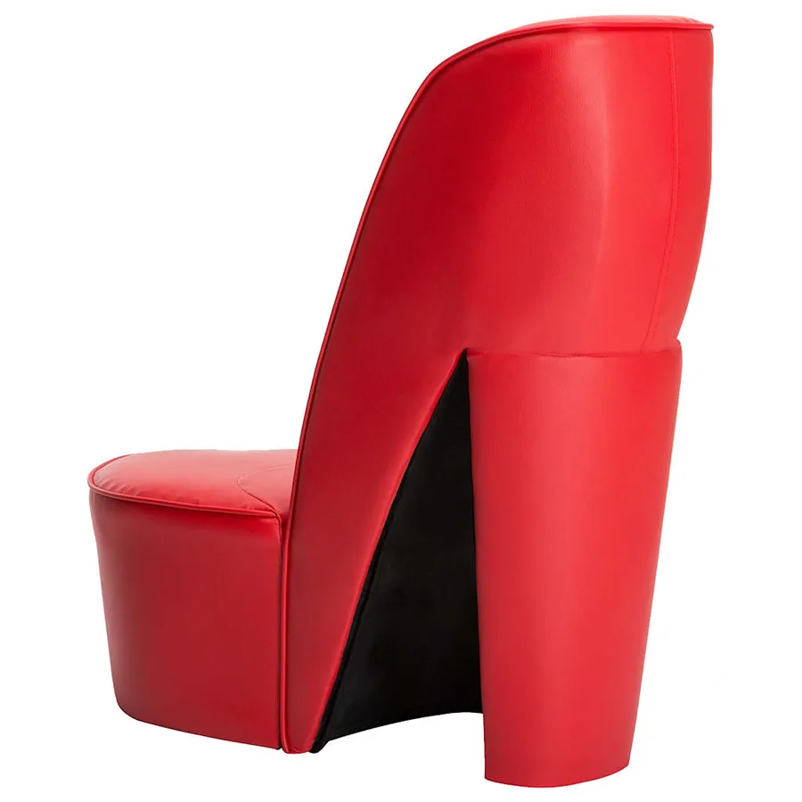 Chaise en forme de chaussure à talon haut Rouge Similicuir - 4