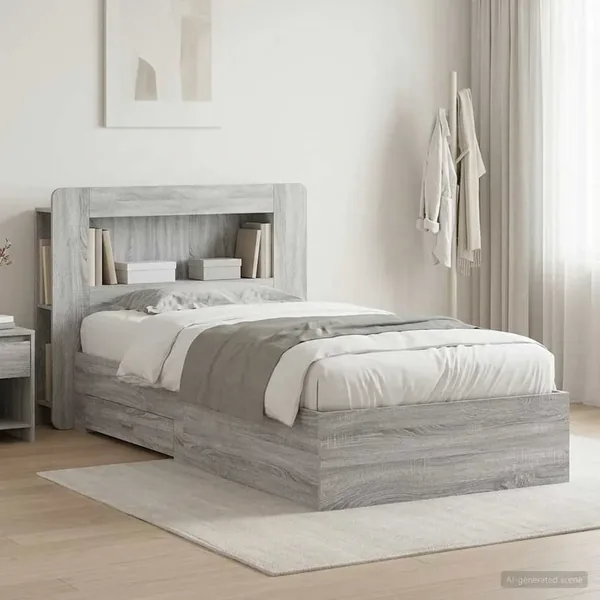 Cadre de lit avec rangement Sonoma gris 80 x 200 cm