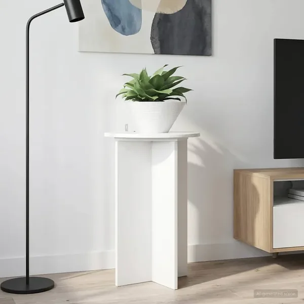 Support de Plante 2 pcs Blanc brillant Ø40 x 60 cm