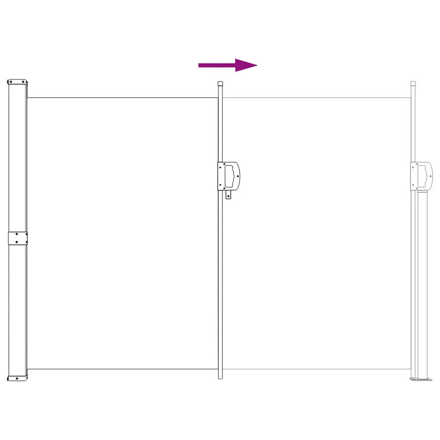 Store latéral rétractable 120 x 300 cm 100% polyester fer acier - 5