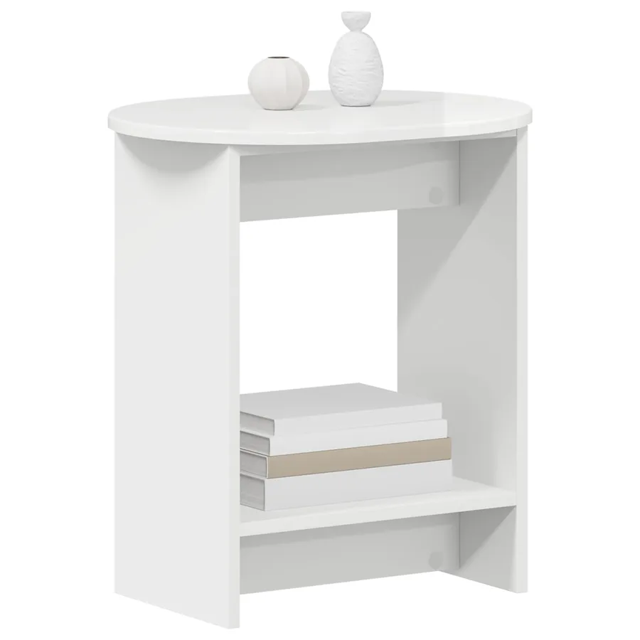 Table d'appoint Blanc brillant 50 x 39,5 x 55 cm - 3