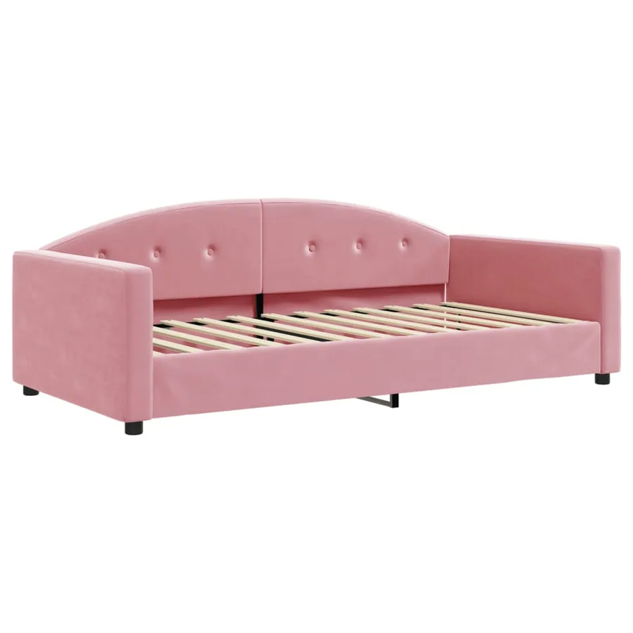 Lit de repos rose 100x200 cm velours - 2