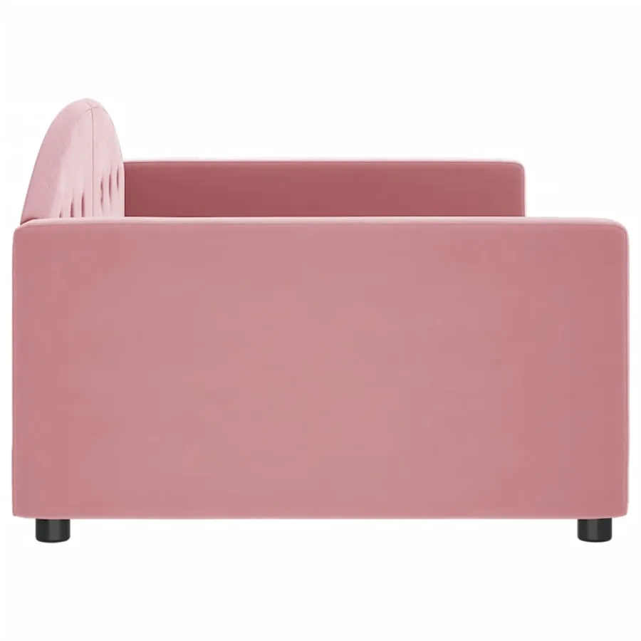 Lit de repos rose 100x200 cm velours - 4