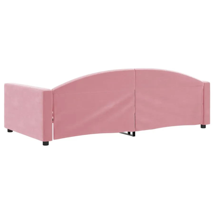 Lit de repos rose 100x200 cm velours - 5