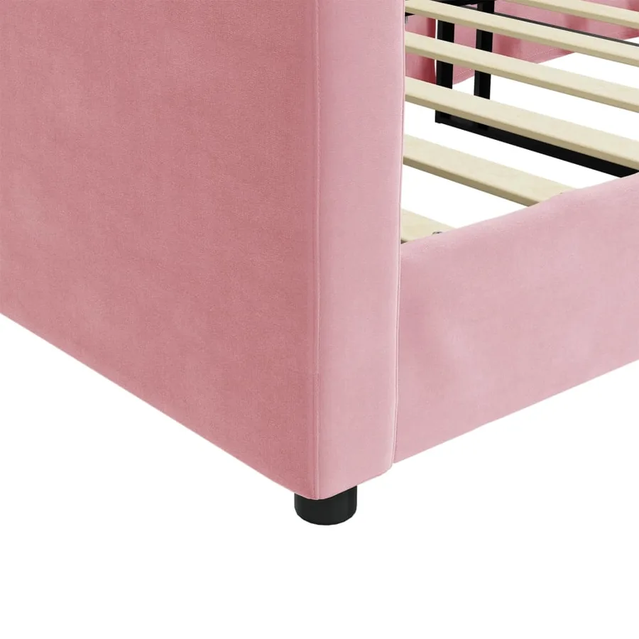 Lit de repos rose 100x200 cm velours - 6