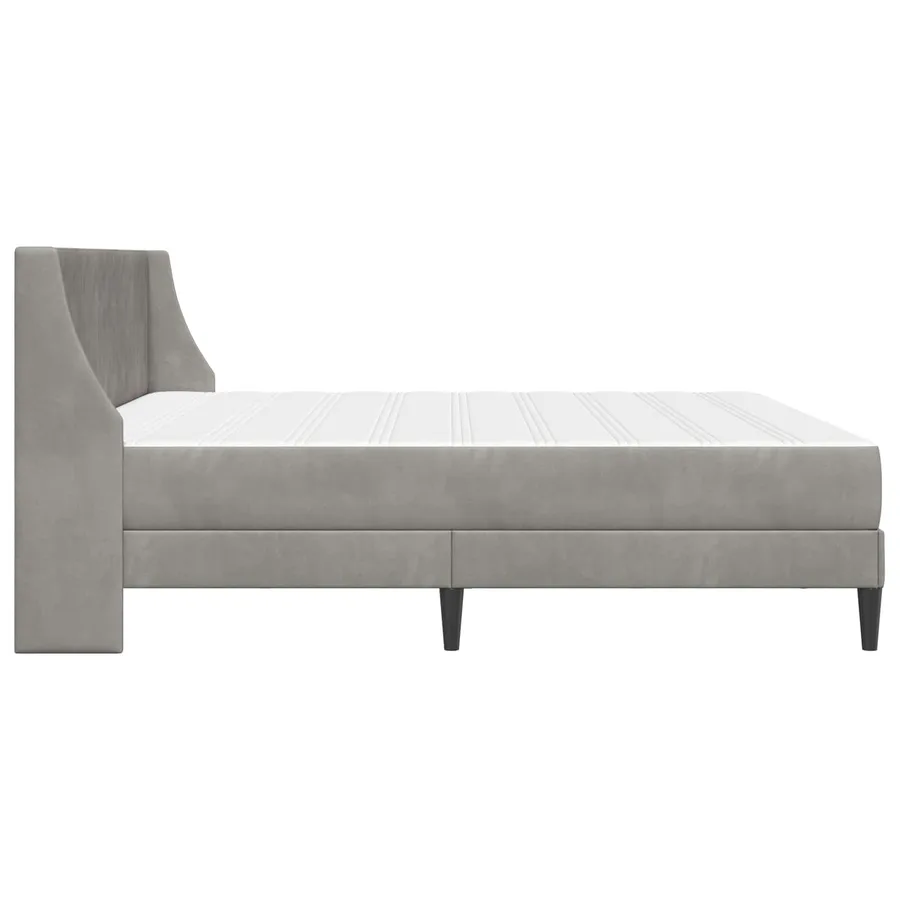 Cadre de lit avec matelas Gris clair 180 x 200 cm Velours - 7