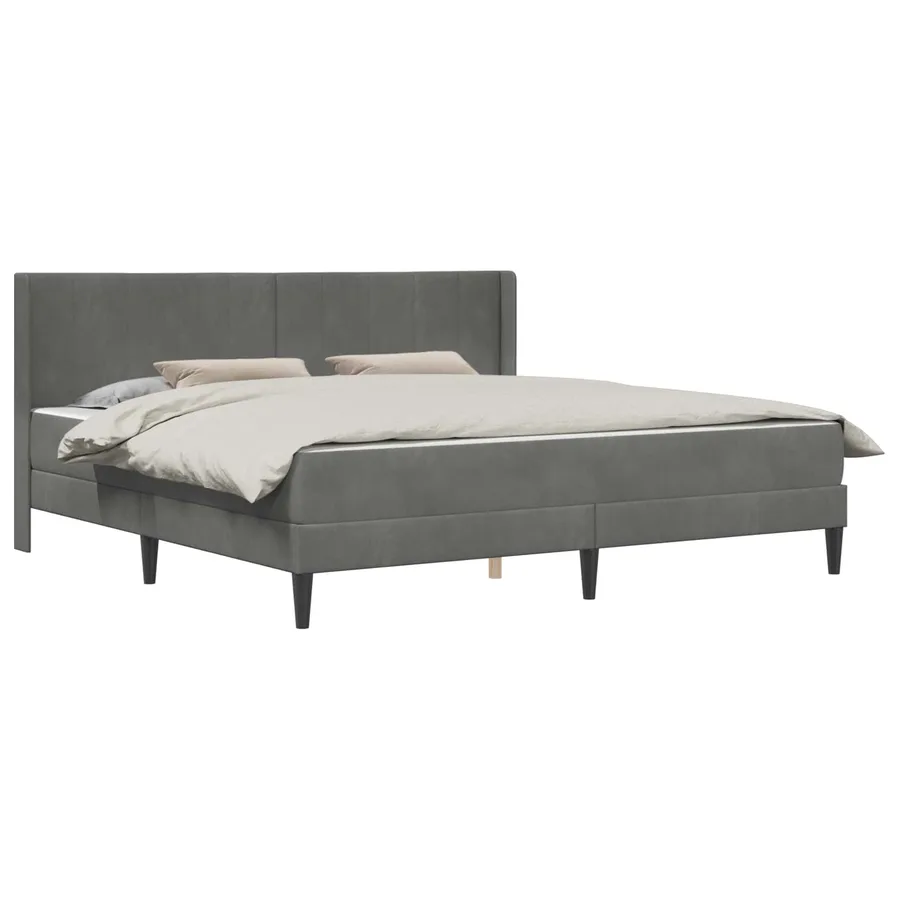 Cadre de lit avec matelas Gris foncé 180 x 200 cm Velours - 2