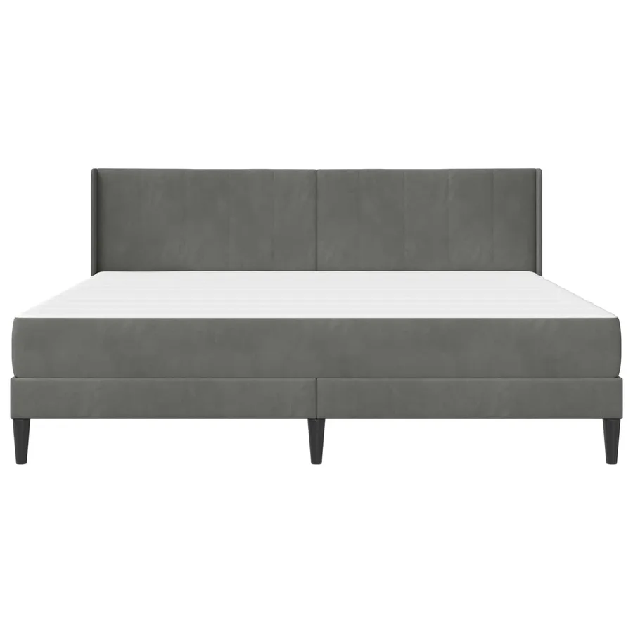 Cadre de lit avec matelas Gris foncé 180 x 200 cm Velours - 6