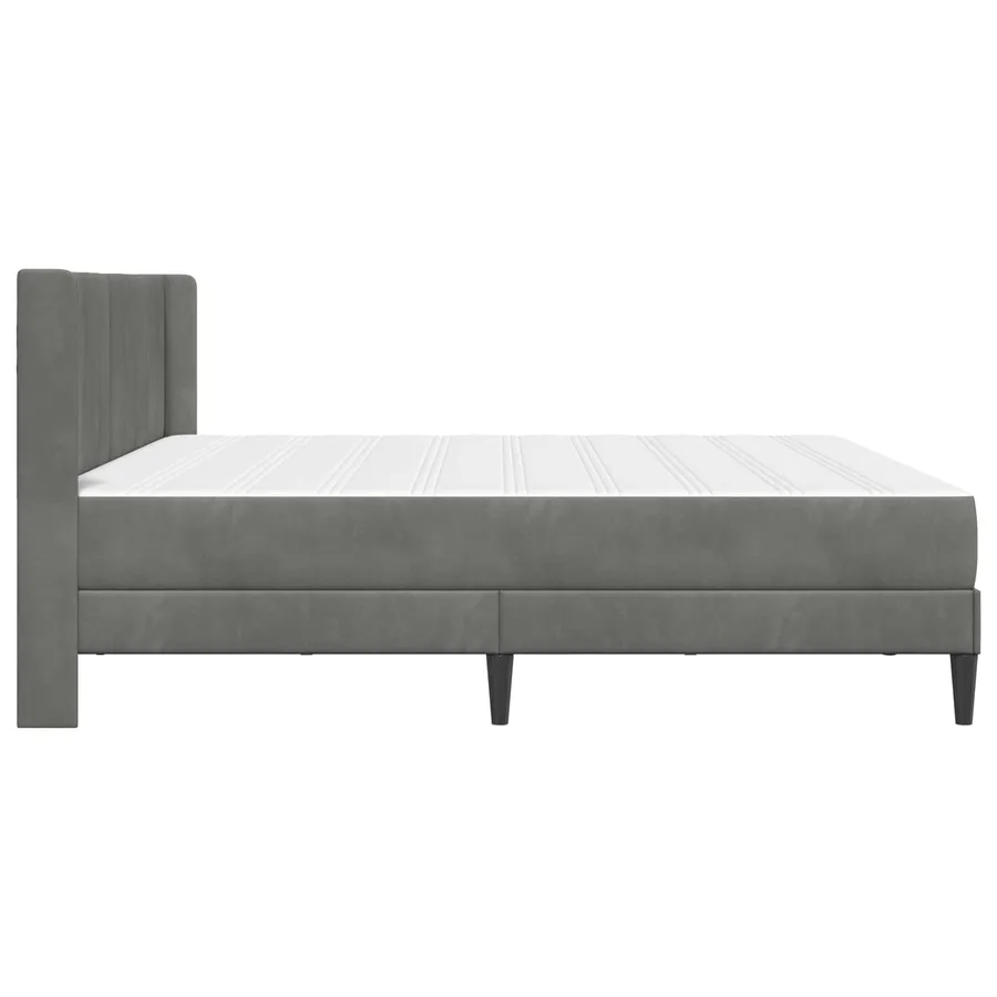 Cadre de lit avec matelas Gris foncé 180 x 200 cm Velours - 7