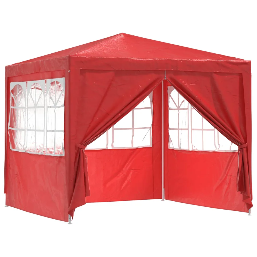 Tente de fête Rouge 250 x 250 x 240 cm PE et acier - 2