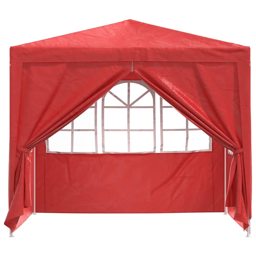 Tente de fête Rouge 250 x 250 x 240 cm PE et acier - 4