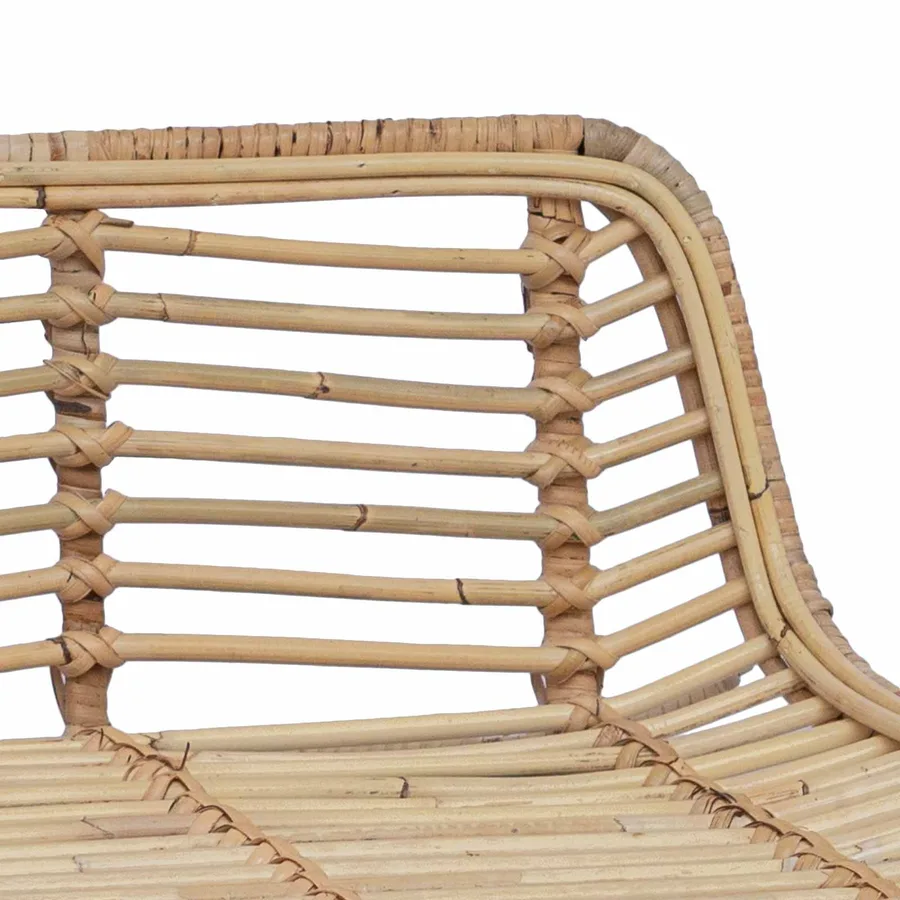 Tabouret de bar 2 pcs Naturel 44 x 45 x 76 cm Rattan et Acier - 6
