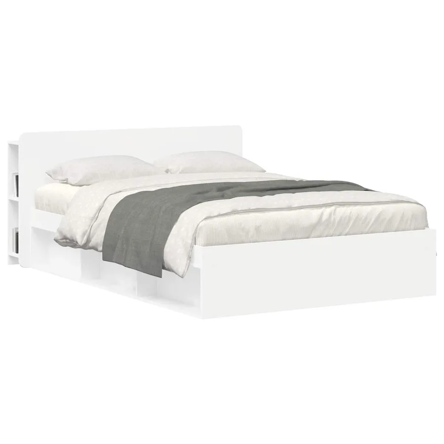 Cabinet de Tête de Lit avec stockage Blanc Bois d'ingénierie - 3