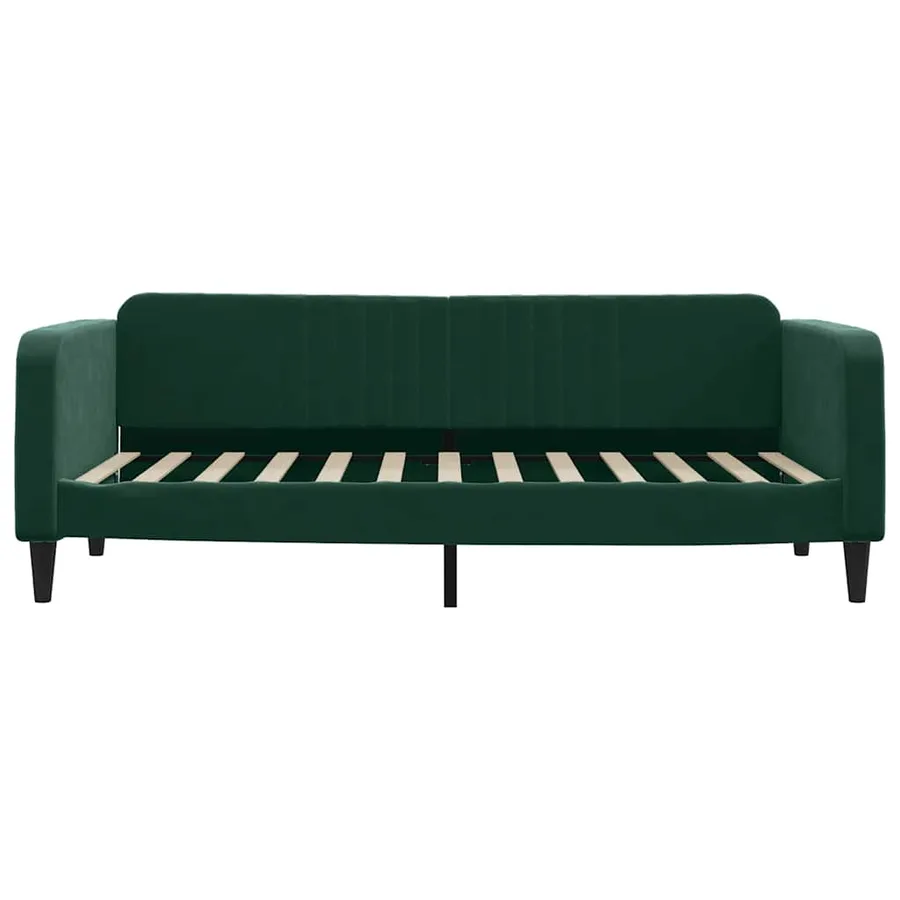 Lit de repos sans matelas vert foncé 100x200 cm velours - 3