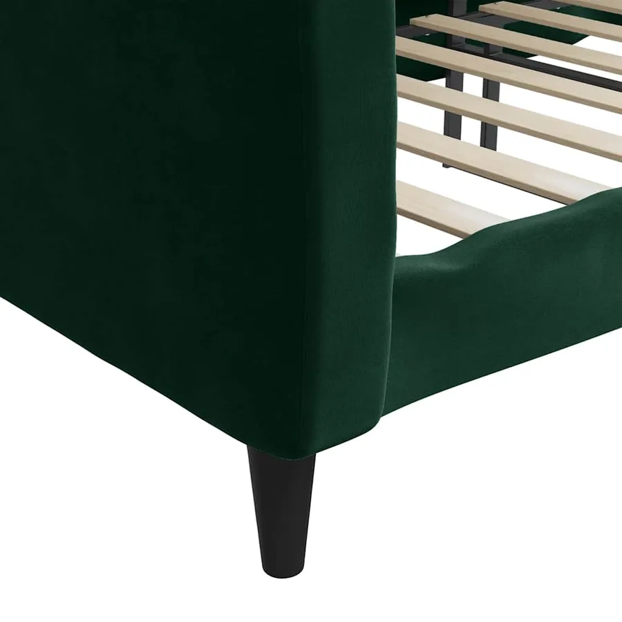 Lit de repos sans matelas vert foncé 100x200 cm velours - 6