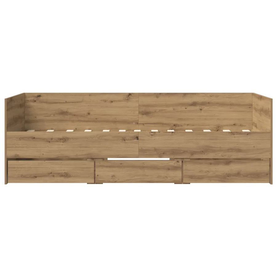 Lit d'appoint avec tiroir Chêne artisanal Bois d'ingénierie - 4