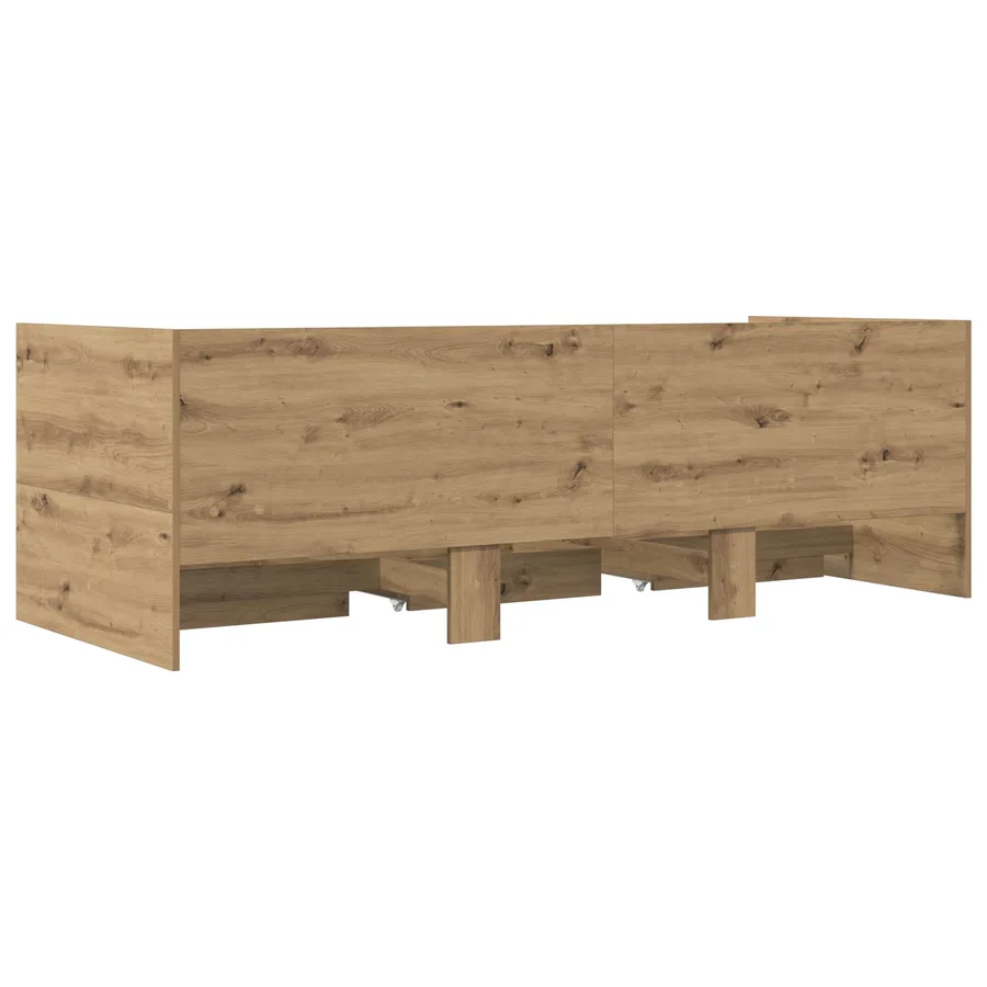Lit d'appoint avec tiroir Chêne artisanal Bois d'ingénierie - 5