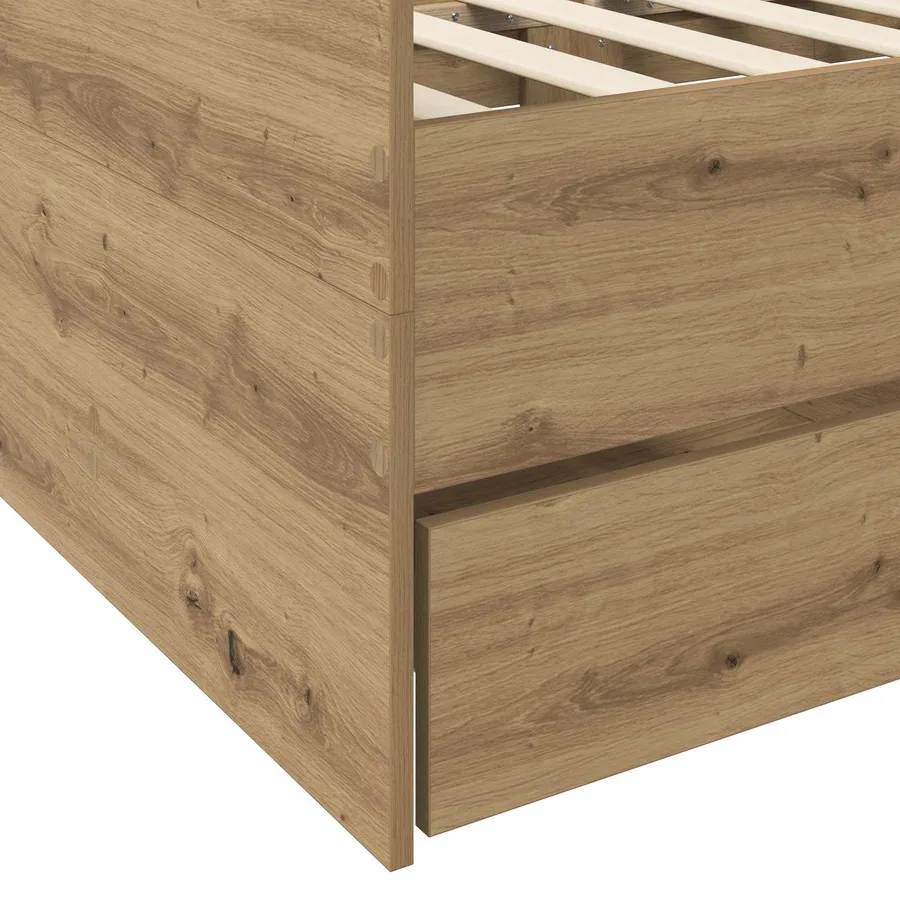 Lit d'appoint avec tiroir Chêne artisanal Bois d'ingénierie - 6