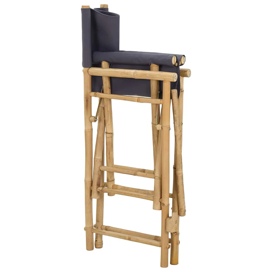 Chaise de directeur pliante 2 pcs Naturel Bambou - 4