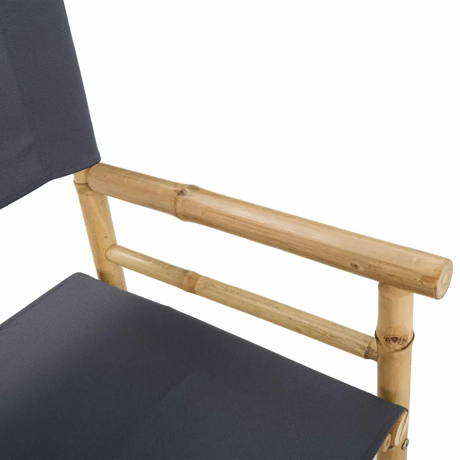 Chaise de directeur pliante 2 pcs Naturel Bambou - 9