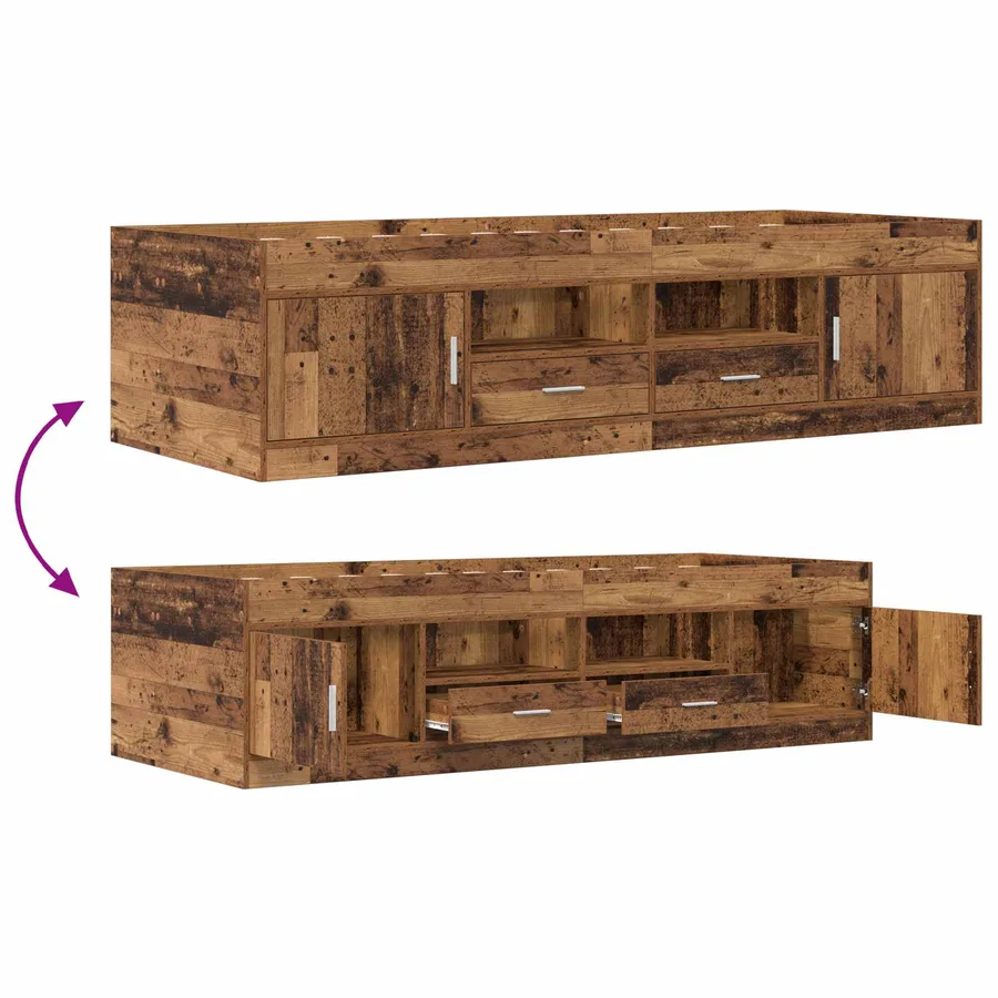 Cadre de lit avec rangement avec tiroir Bois ancien 80 x 200 cm - 7