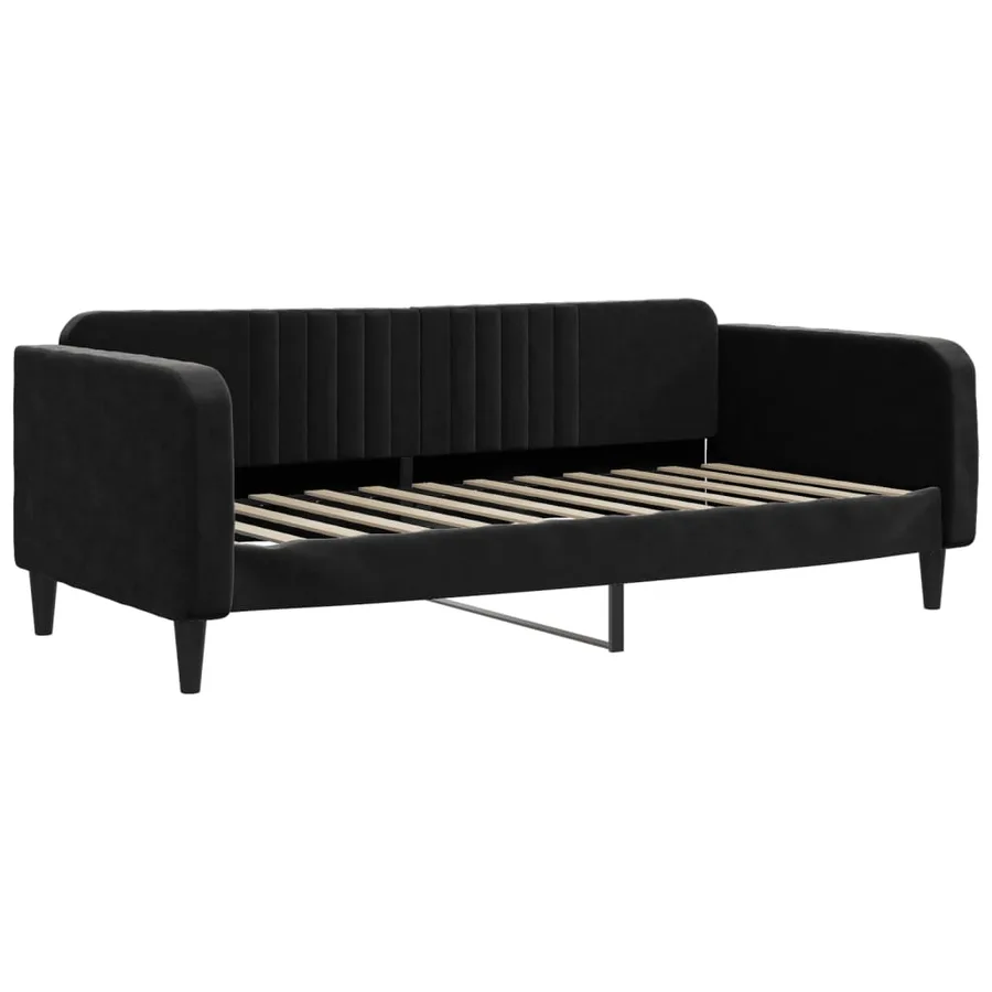 Lit de repos sans matelas noir 100x200 cm velours - 2