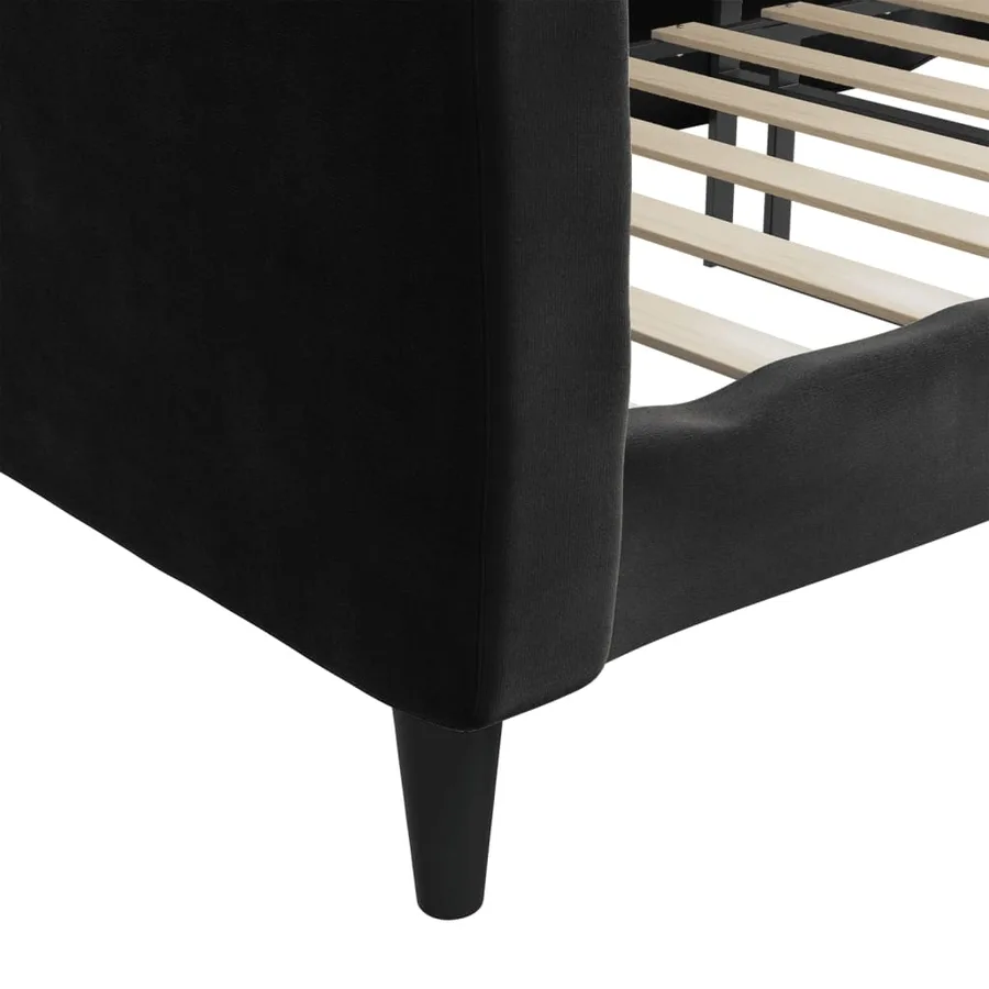 Lit de repos sans matelas noir 100x200 cm velours - 6