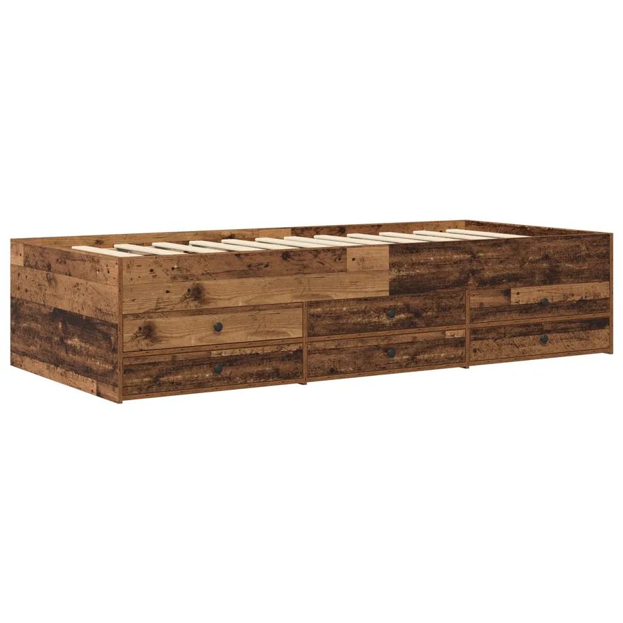 Cadre de lit avec rangement avec tiroir Bois ancien 80 x 200 cm - 2