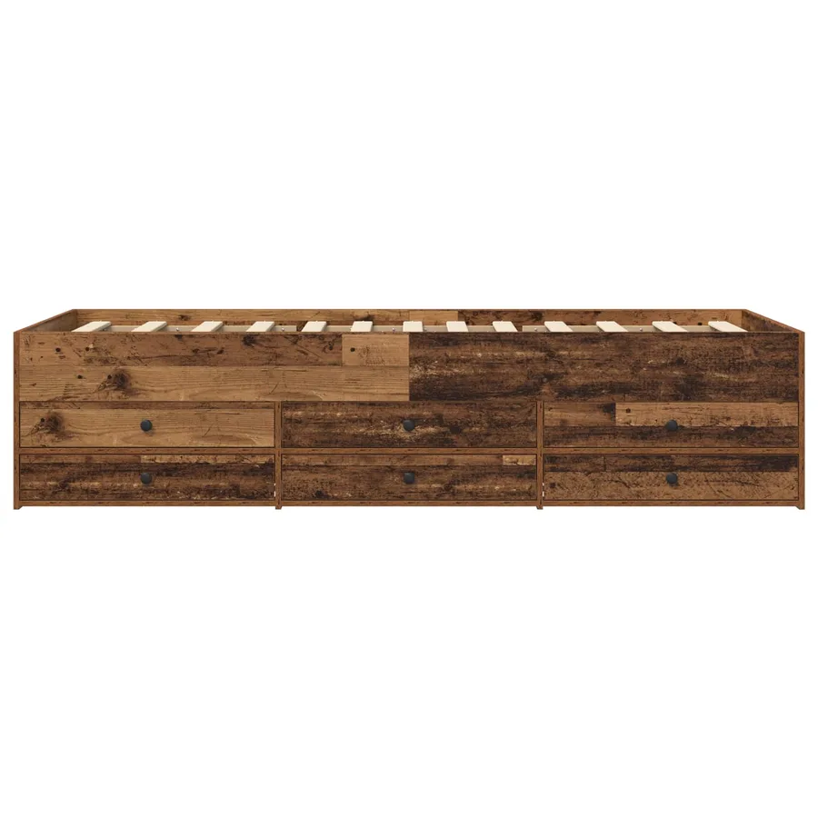 Cadre de lit avec rangement avec tiroir Bois ancien 80 x 200 cm - 4