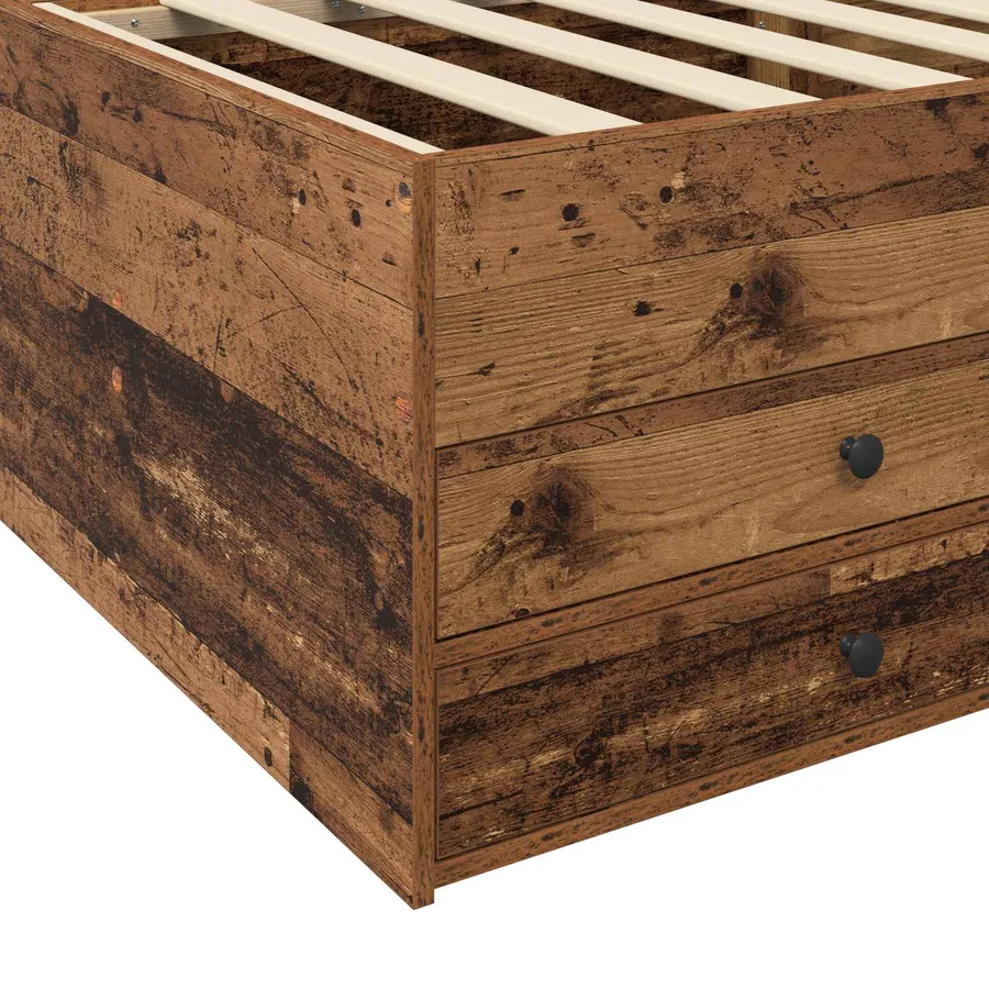 Cadre de lit avec rangement avec tiroir Bois ancien 80 x 200 cm - 6