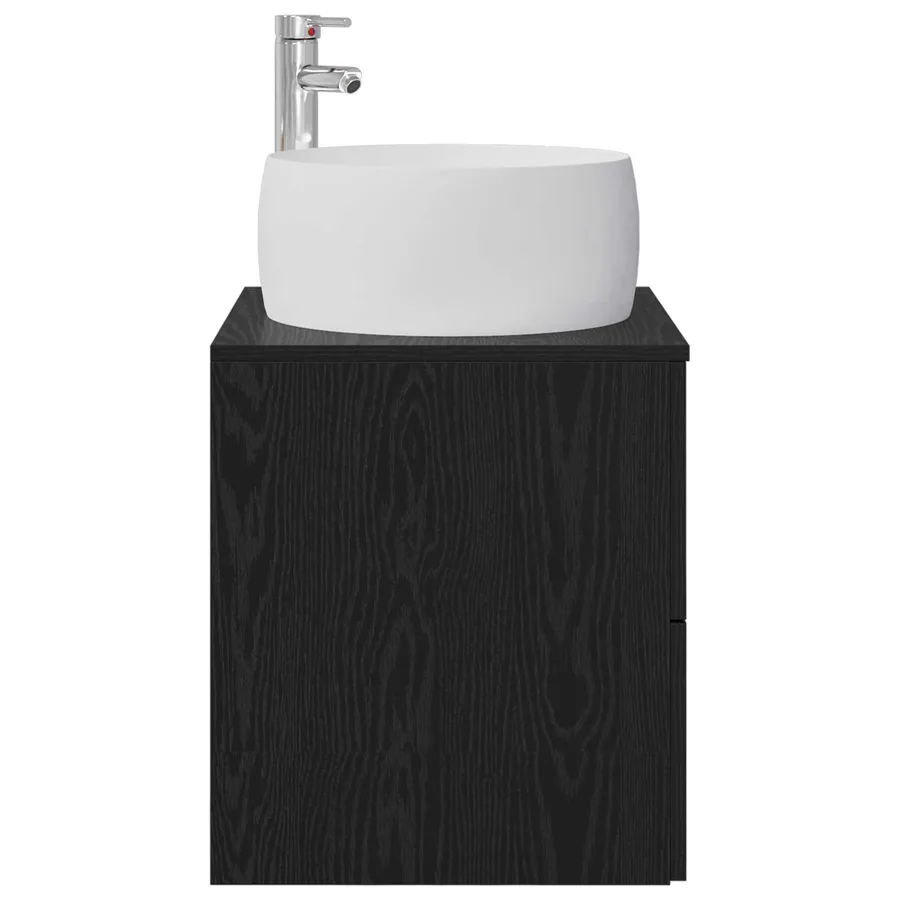Vanité de lavabo mural Chêne noir 49,5 x 44,5 x 66 cm - 4