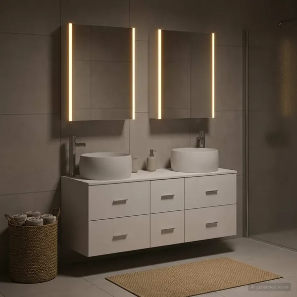 Ensemble de mobilier de salle de bain 5 pcs Blanc