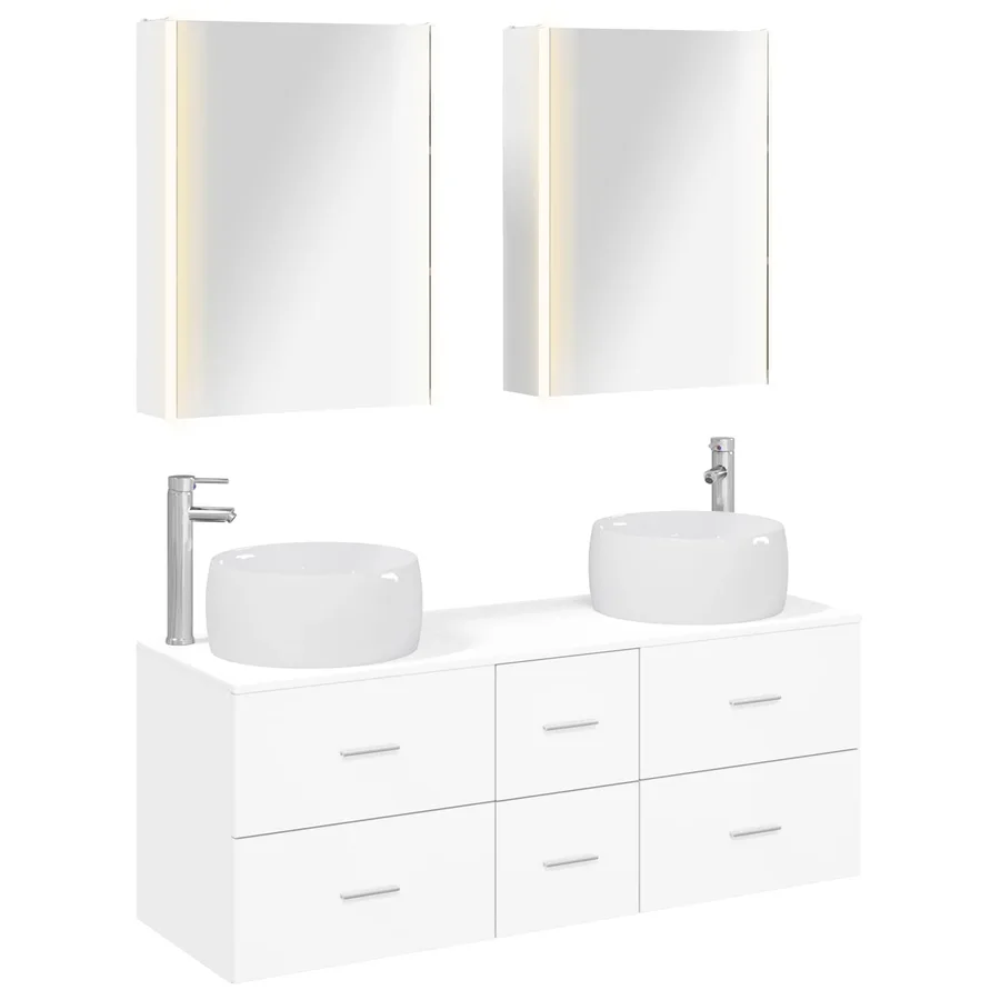 Ensemble de mobilier de salle de bain 5 pcs Blanc - 2
