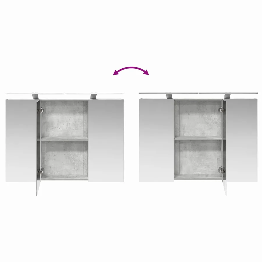 Ensemble de mobilier de salle de bain 4 pcs Gris béton - 12