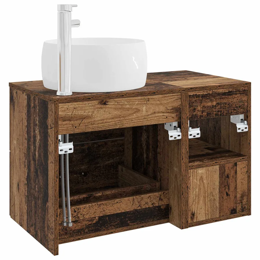 Ensemble de mobilier de salle de bain 2 pcs Bois ancien - 6