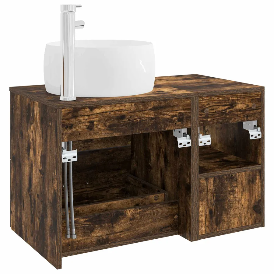 Ensemble de mobilier de salle de bain 2 pcs Chêne fumé - 6