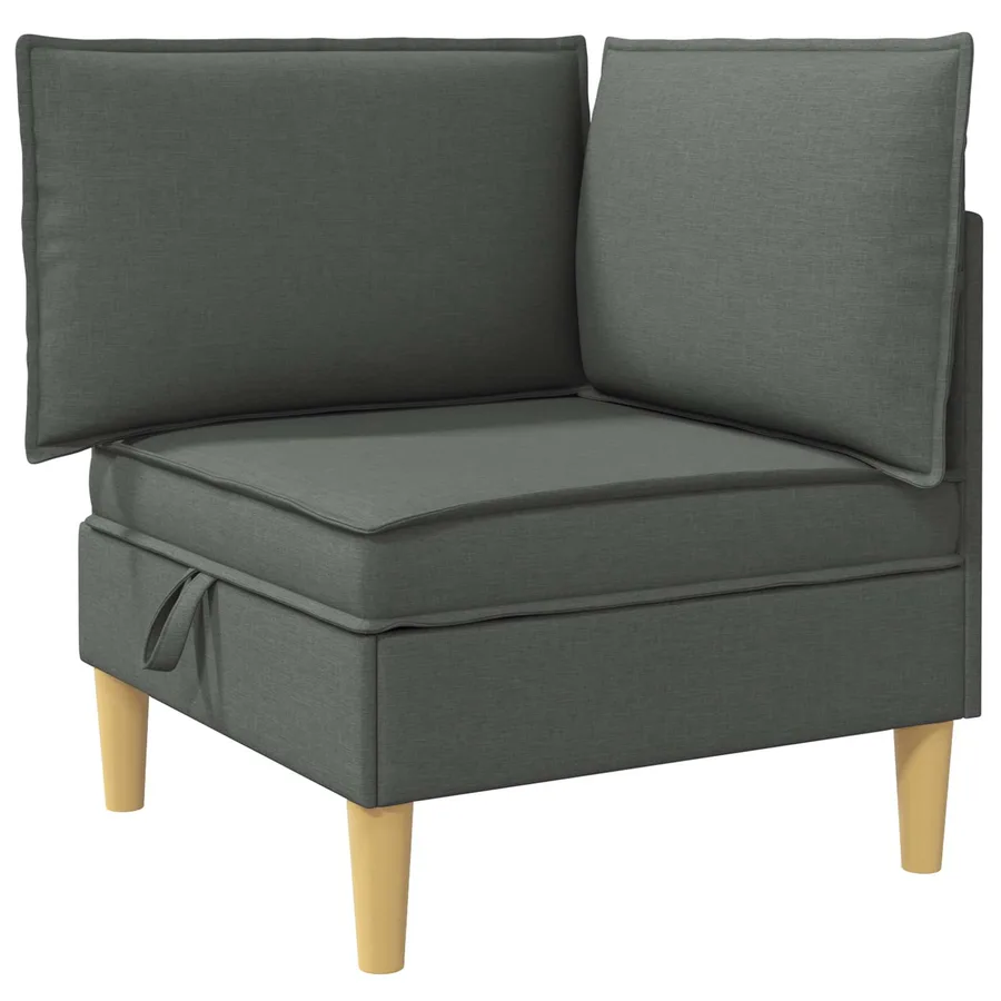 Canapé modulaire avec rangement 5 pcs Gris foncé Tissu - 4