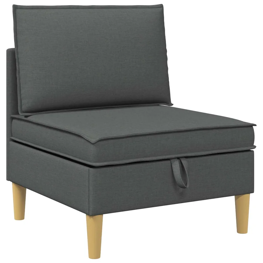Canapé modulaire avec rangement 5 pcs Gris foncé Tissu - 5