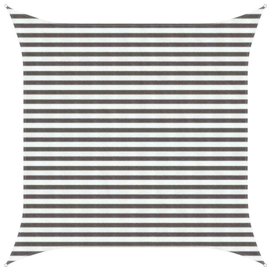 Voile d'ombre Gris clair et blanc 3,6 x 3,6 m HDPE