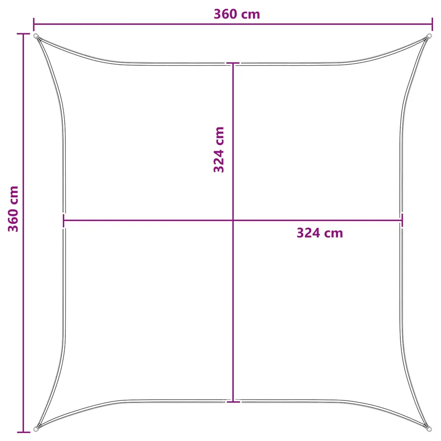 Voile d'ombre Gris clair et blanc 3,6 x 3,6 m HDPE - 8