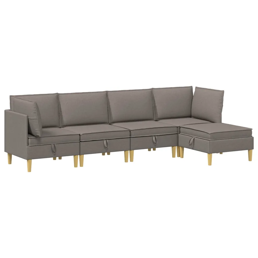 Canapé modulaire avec rangement 5 pcs Taupe Tissu - 2