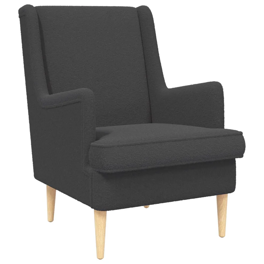 Fauteuil Gris foncé Bouclé - 2