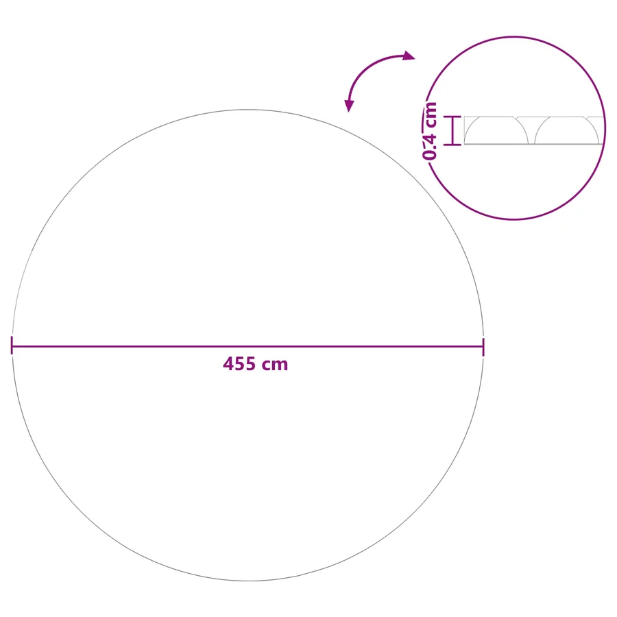 Couverture de piscine solaire extra épaisse Ø 455 cm 400 μm - 8
