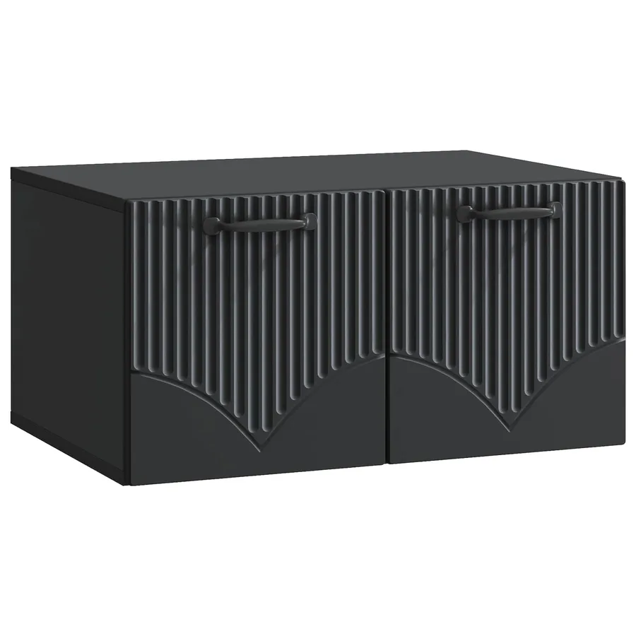 Meuble TV mural Noir 59,5 x 41 x 30 cm Bois d'ingénierie - 2