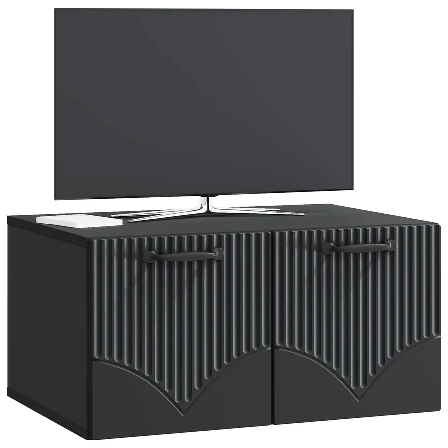 Meuble TV mural Noir 59,5 x 41 x 30 cm Bois d'ingénierie - 3