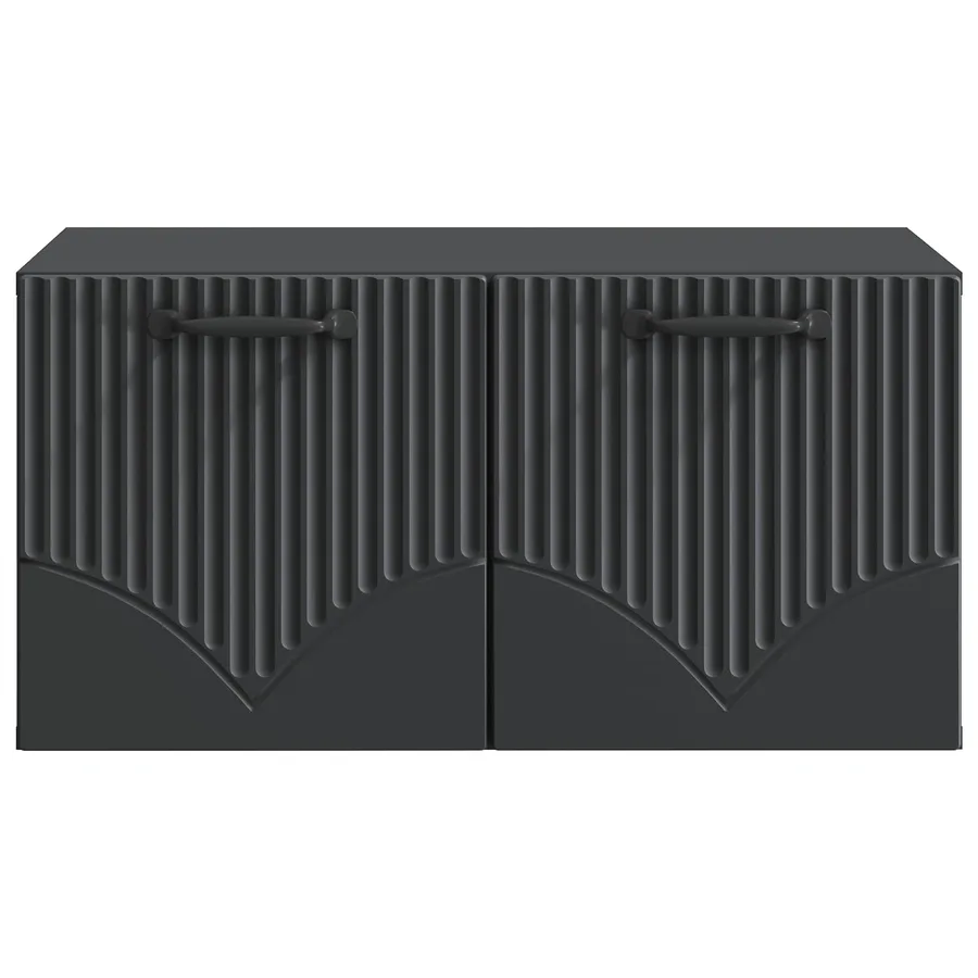 Meuble TV mural Noir 59,5 x 41 x 30 cm Bois d'ingénierie - 6