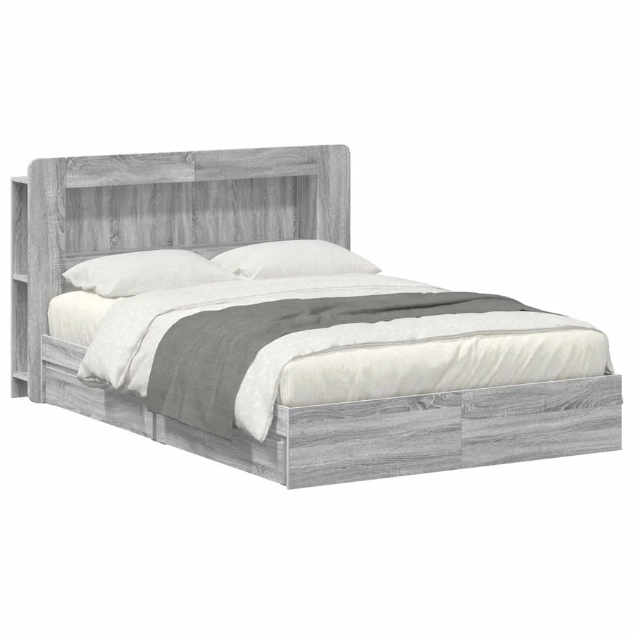 Cadre de lit avec rangement Sonoma gris 150 x 200 cm - 2