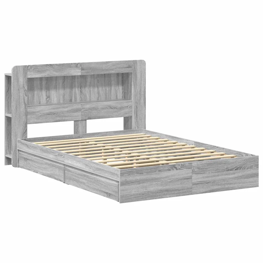 Cadre de lit avec rangement Sonoma gris 150 x 200 cm - 3
